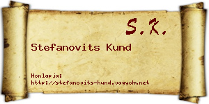 Stefanovits Kund névjegykártya